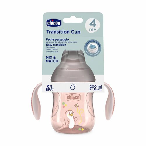 CHICCO VASO TRANSICION 4M+ ROSA 200ML