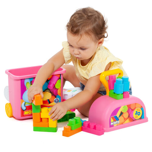 MOLTO BLOCKS TROLLEY 20 PZAS ROSA