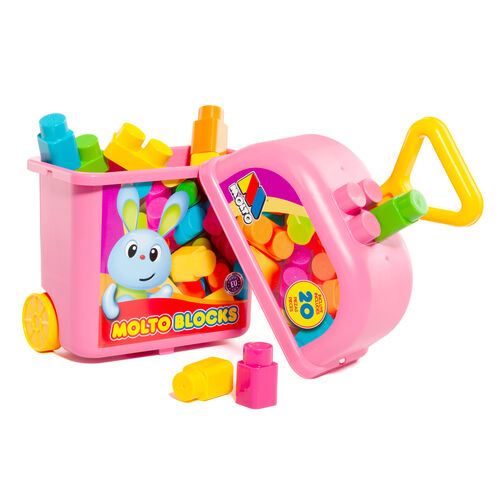 MOLTO BLOCKS TROLLEY 20 PZAS ROSA