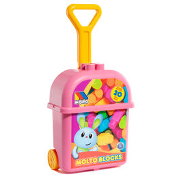 MOLTO BLOCKS TROLLEY 20 PZAS ROSA