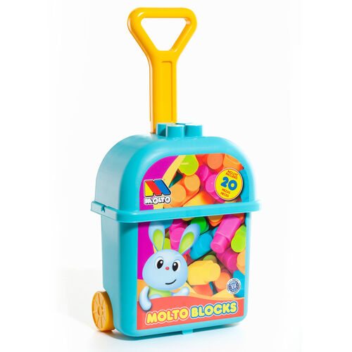 MOLTO BLOCKS TROLLEY 20 PZAS AZUL