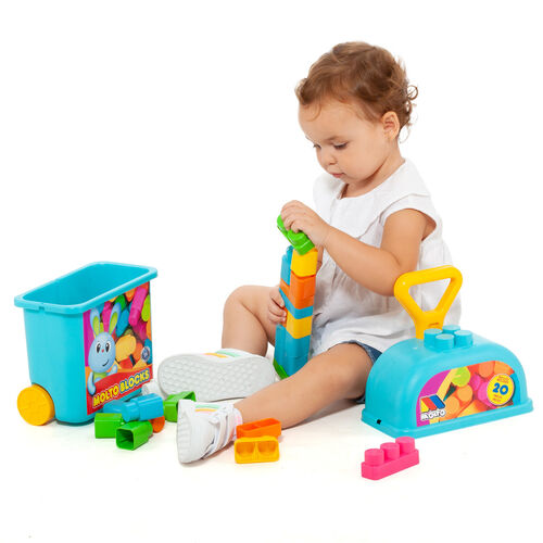 MOLTO BLOCKS TROLLEY 20 PZAS AZUL