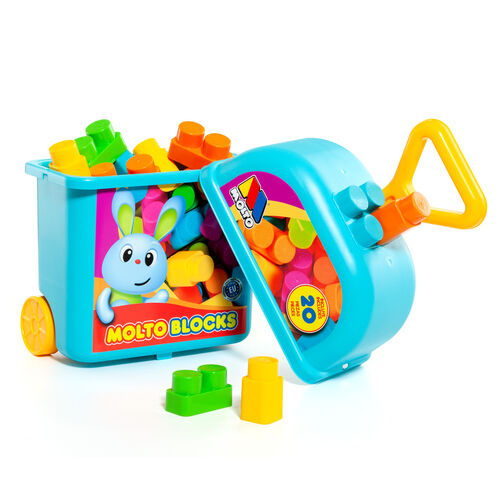 MOLTO BLOCKS TROLLEY 20 PZAS AZUL