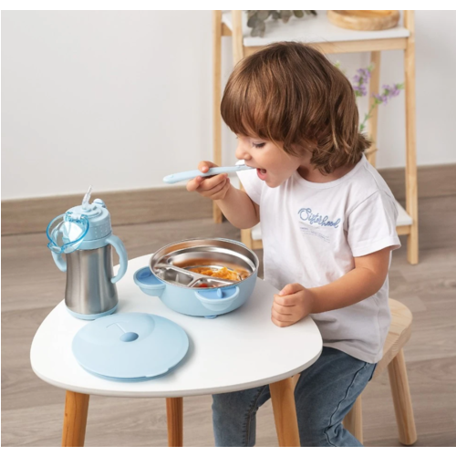 KIOKIDS CUENCO TERMICO 450 MOL ACERO INOXIDABLE AZUL