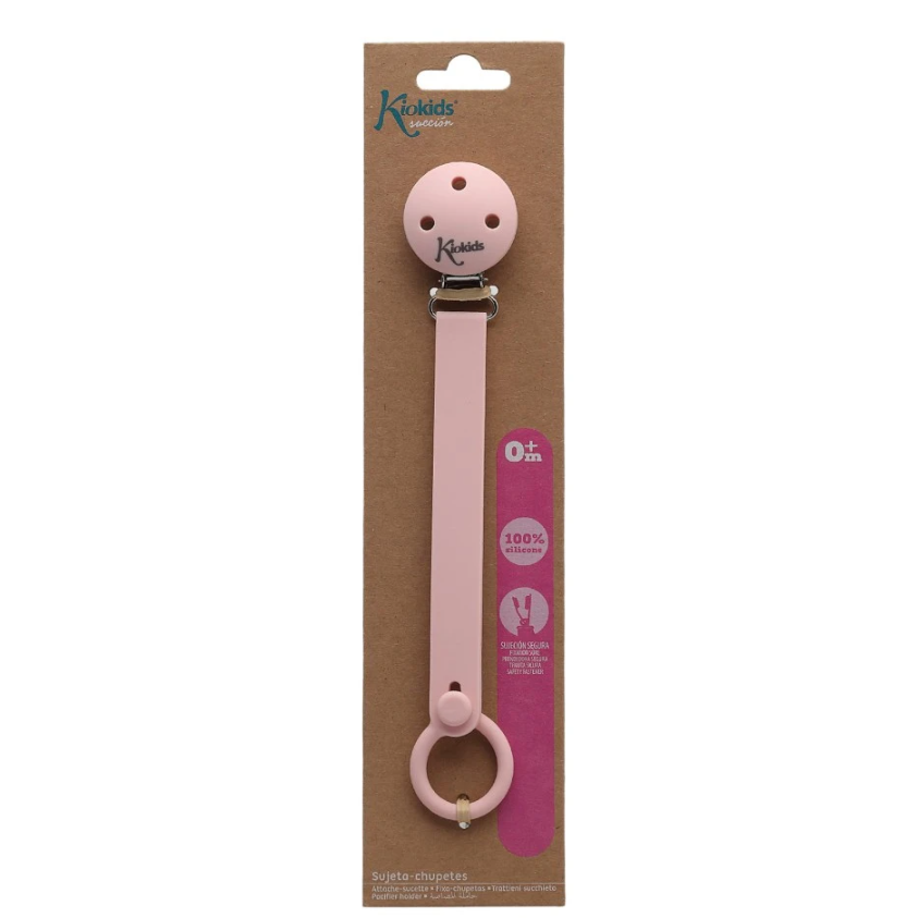 KIOKIDS SUJETACHUPETES SILICONA ROSA