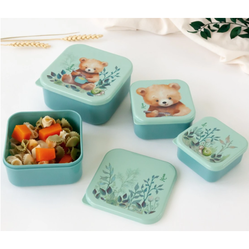 KIOKIDS SET DE RECIPIENTES OSO VERDE SALVIA