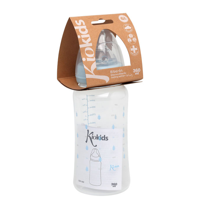 KIOKIDS BIBERONES 360ML AZUL 6M+