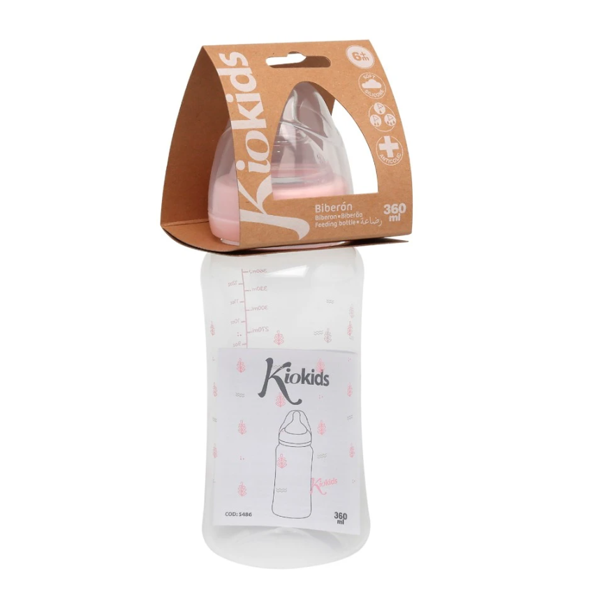 KIOKIDS BIBERONES 360 ML ROSA +6M