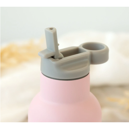 KIOKIDS BOTELLA ROSA DE ACERO INOXIDABLE 350ML