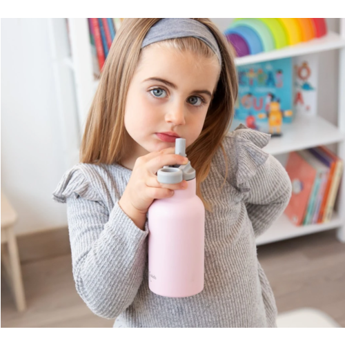 KIOKIDS BOTELLA ROSA DE ACERO INOXIDABLE 350ML