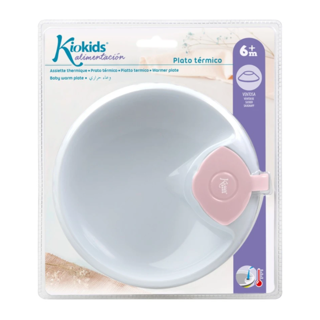 KIOKIDS PLATO TERMICO CON VENTOSA ROSA