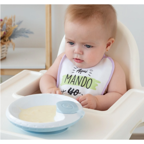 KIOKIDS PLATO TÉRMICO CON VENTOSA AZUL