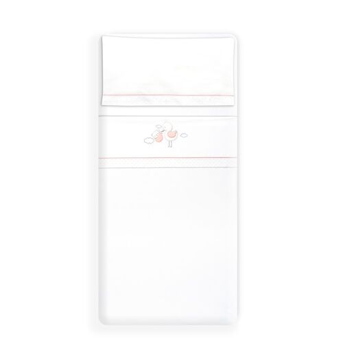 INTERBABY TRIPTICO CUNA CIGUEÑA OSO BCO/ROSA