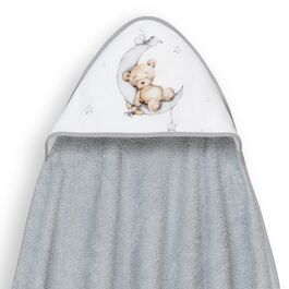 INTERBABY CAPA BAÑO 1X1 OSO LUNA ESTRELLAS GRIS