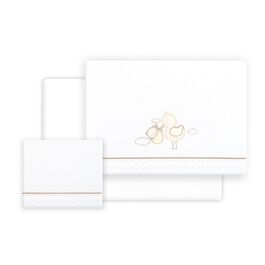 INTERBABY TRIPTICO CUNA CIGUEÑA OSO BCO/BEIG