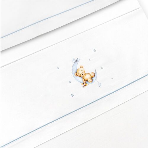 INTERBABY TRIPTICO CUNA OSO LUNA ESTRELLAS BCO/AZUL