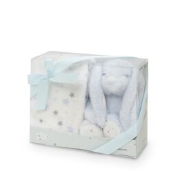 INTERBABY PELUCHE+MANTA ESTRELLA CONEJO AZUL