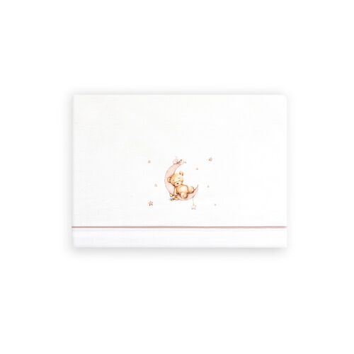 INTERBABY TRIPTICO CUNA OSO LUNA ESTRELLAS BCO/ROSA