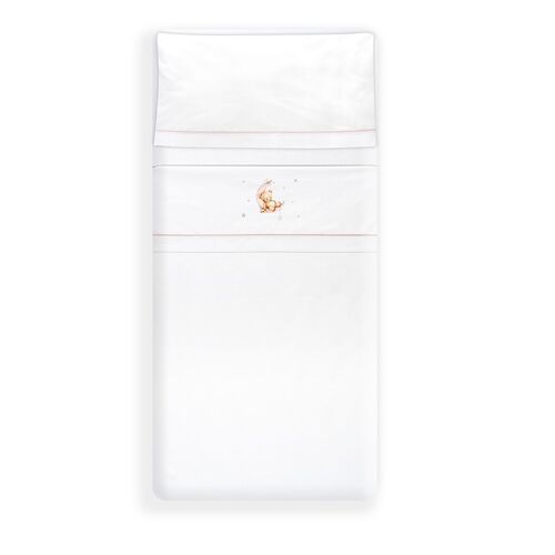 INTERBABY TRIPTICO CUNA OSO LUNA ESTRELLAS BCO/ROSA