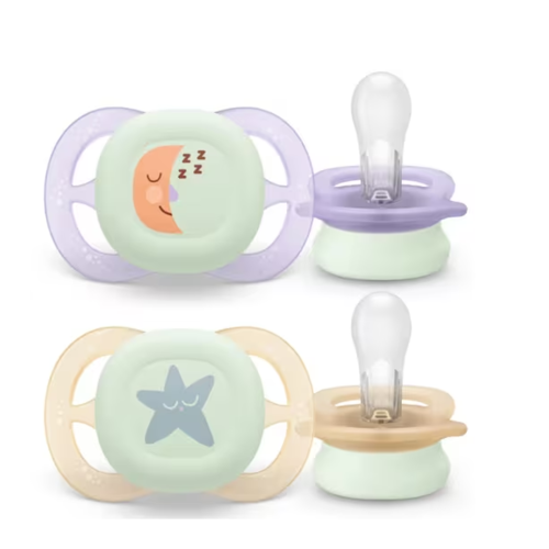 AVENT 2 CHUPETES ULTRA START 0-2 NIÑA NOCTURNO