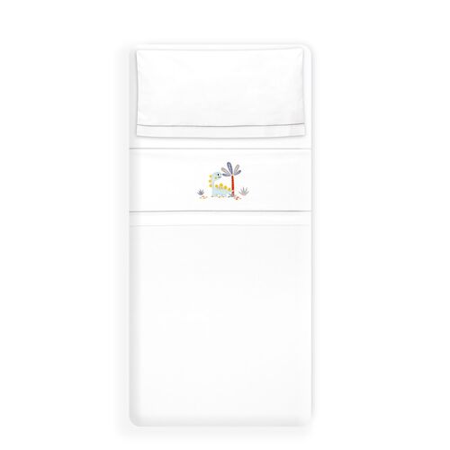 INTERBABY TRIPTICO CUNA DINOSAURIO PALMERA BCO/GRIS