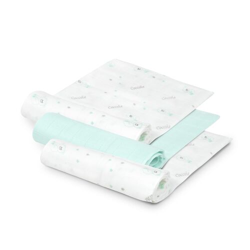 INTERBABY PACK 3 GASAS BAMBÚ BEAR MENTA
