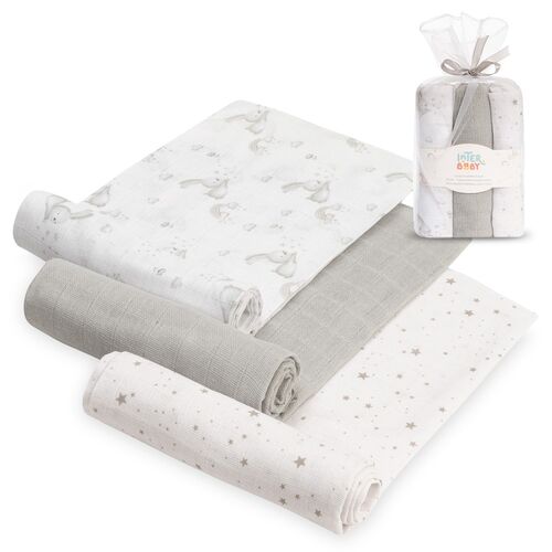 INTERBABY PACK 3 GASAS CONEJITOS ESTRELLAS GRIS