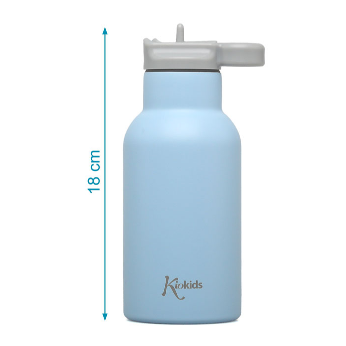 KIOKIDS BOTELLA AZUL DE ACERO INOXIDABLE 350ML