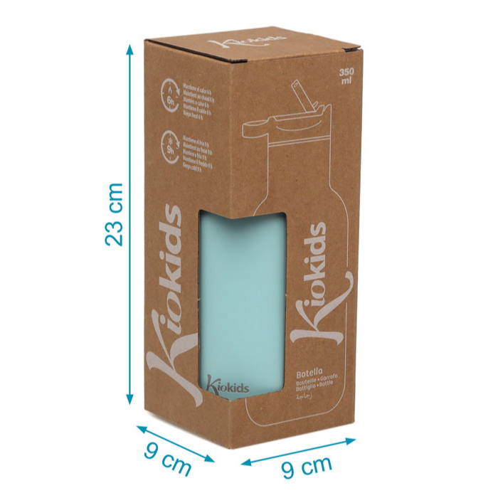 KIOKIDS BOTELLA SALVIA DE ACERO INOXIDABLE 350ML