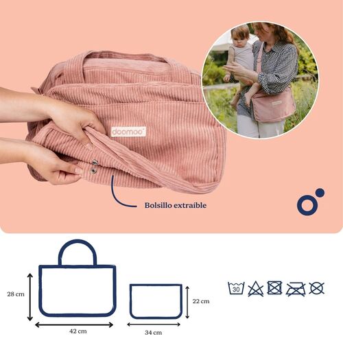 BABYMOOV BOLSO FLUFFY CORDUROY PINK