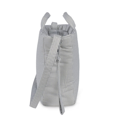 PASITO A PASITO BOLSA CANASTILLA LITTLE BLOOM VICHY GRIS