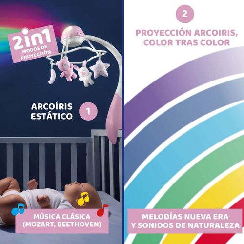 CHICCO TOY FD RAINBOW COT MOBILE PINK