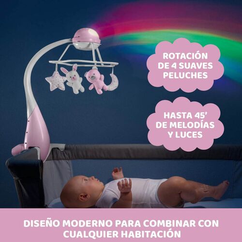 CHICCO TOY FD RAINBOW COT MOBILE PINK