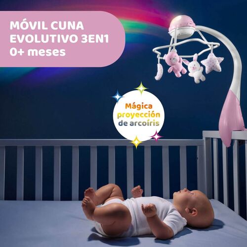 CHICCO TOY FD RAINBOW COT MOBILE PINK
