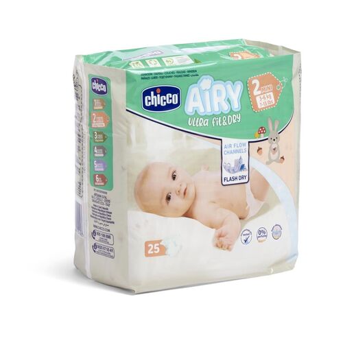 CHICCO PAÑAL AIRY MINI 3-6KG 25UDS