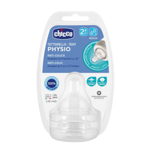 CHICCO TETINA PHYSIO 2M+FL MEDIO SIL 2UD