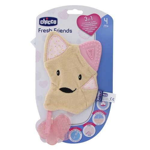 CHICCO MORDEDOR FRESH Y MUÑECO 3EN1 ROSA