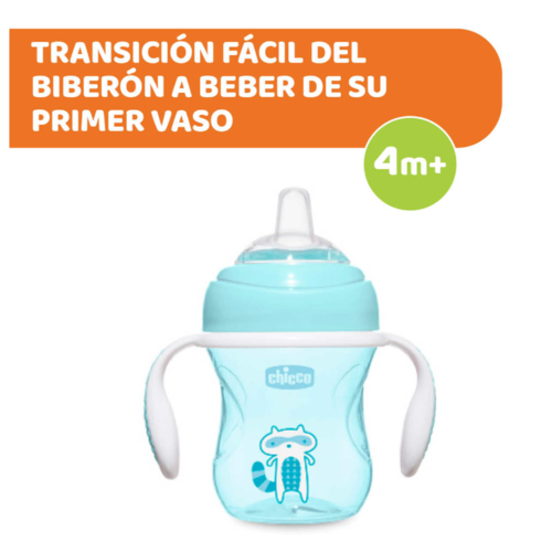 CHICCO VASO TRANSICION AZUL 4M+ 200ML