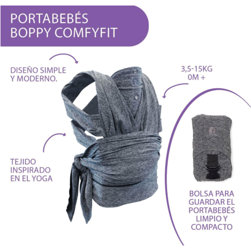 CHICCO PORTA-BEBE BOPPY COMFYFIT GREY