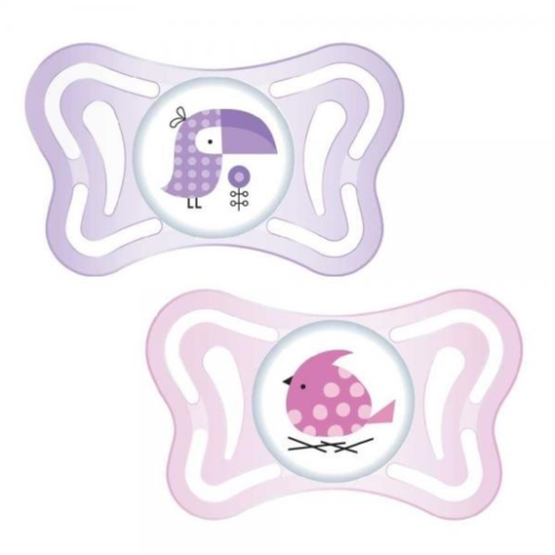 CHICCO 2 CHUPETES PHYSIOFORMA LIGHT LILA/ROSA 2-6M