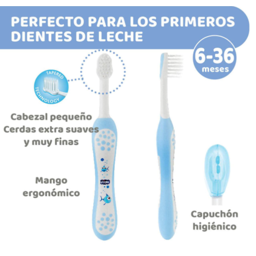 CHICCO SET CUIDADO ORAL CON FLUOR 6-36M AZUL