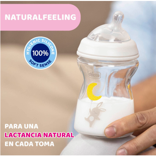 CHICCO BIBERON NATURALFEELING VIDRIO 0M+ 250 ML