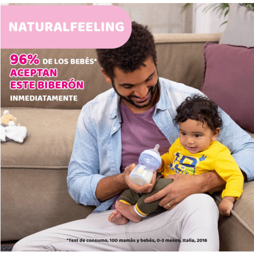 CHICCO BIBERON NATURALFEELING ROSA 150ML