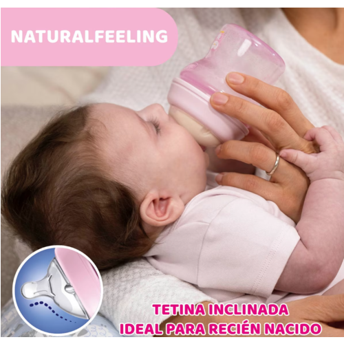 CHICCO SET NATURALFEELING ROSADO