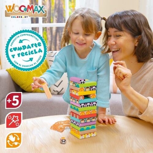 WOOMAX JUEGO TORRE BLOQUES MADERA