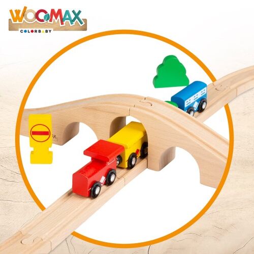 WOOMAX PISTA COCHES MADERA 40 PCS
