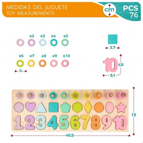 WOOMAX PUZZLE MADERA NUMEROS Y FORMAS