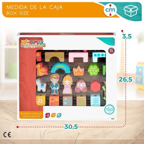 WOOMAX SET 32 PCS BLOQUES CASTILLO
