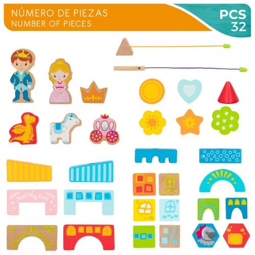 WOOMAX SET 32 PCS BLOQUES CASTILLO