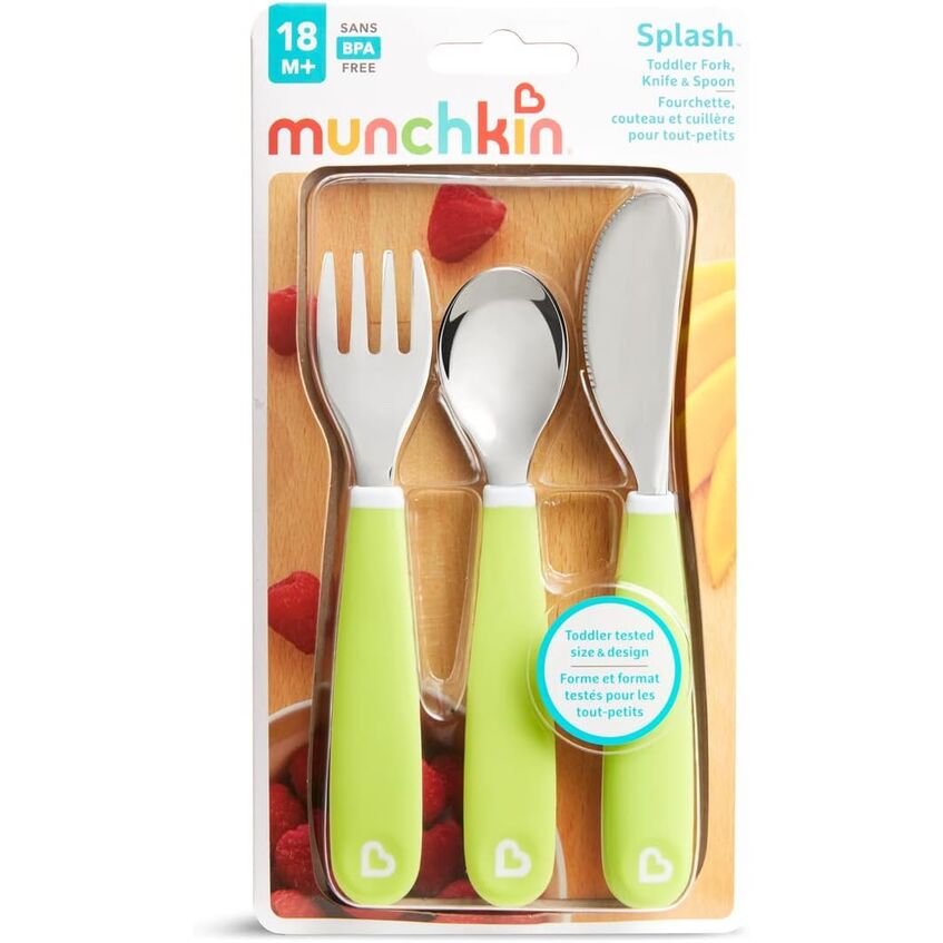 MUNCHKIN PACK CUBIERTOS SPLASH VERDE 3UD